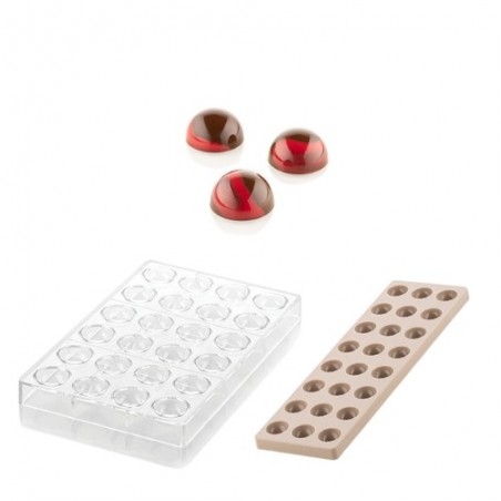 SILIKOMART TRITAN PRALINES MAL CH013 KIT SEMISFERA 01 + SILICONE MAL N.24 Ø3,1CM H1,6CM