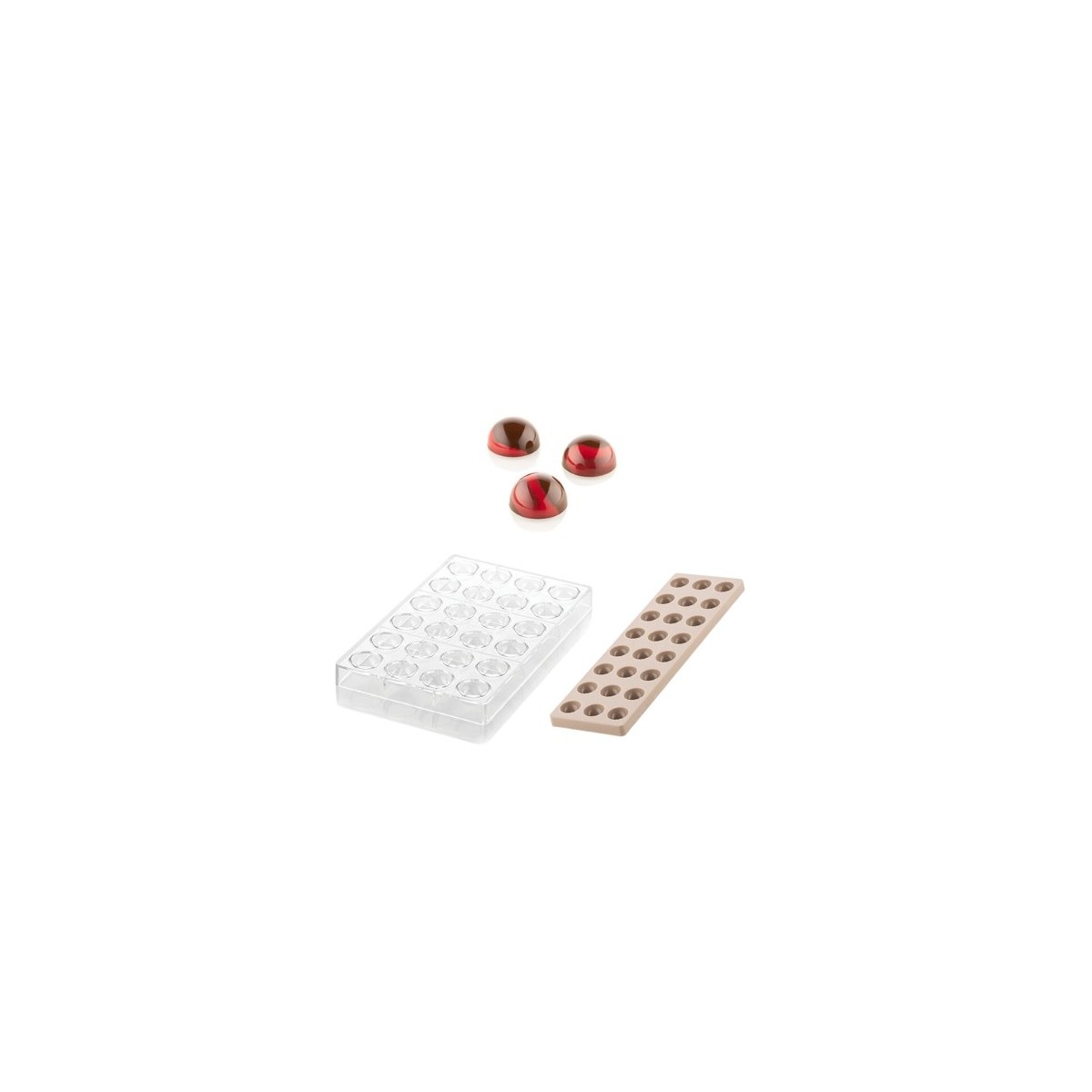 SILIKOMART TRITAN PRALINES MOULD CH013 KIT SEMISFERA 01 + SILICONE MOULD N.24 Ø3,1CM H1,6CM