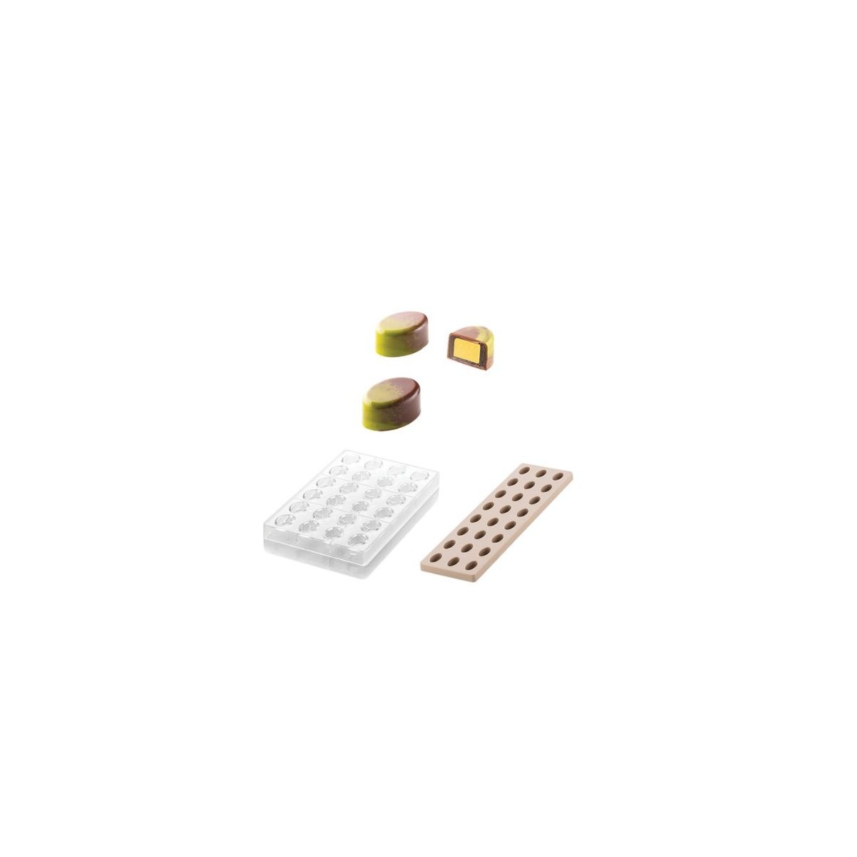 SILIKOMART MOULE A PRALINES TRITAN CH014 KIT OVALE 01 3,3X2,3XH1,5CM + ICH014 MOULE SILICONE