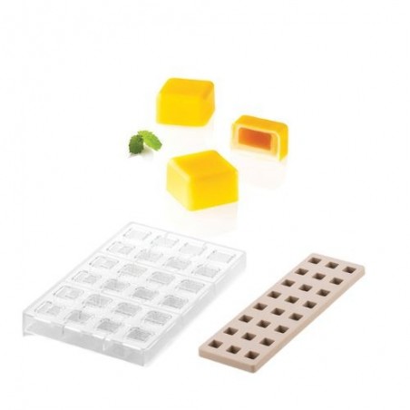 SILIKOMART MOULE A PRALINES TRITAN CH015 KIT QUADRO 01 2,5X2,5XH1,5CM + ICH015 MOULE SILICONE