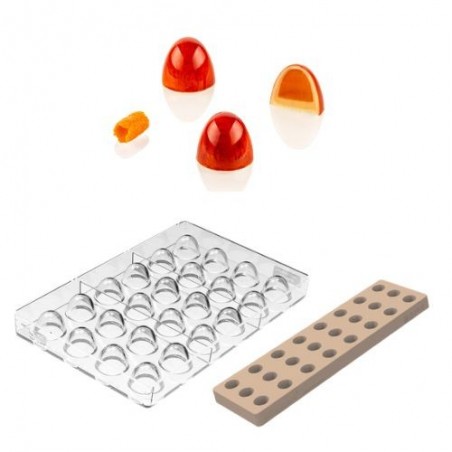 SILIKOMART MOULE A PRALINES TRITAN CH030 KIT DOME 01 Ø2,6CM H2,3CM + ICH030 MOULE SILICONE