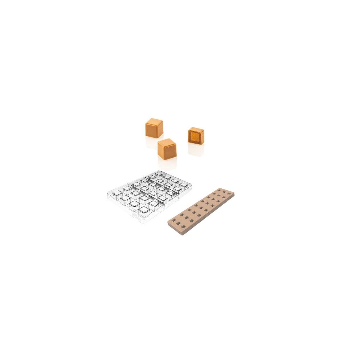 SILIKOMART TRITAN PRALINE MOULD CH029 KIT CUBO 01 2,1X2,1XH2,1CM + ICH029 SILICONE MOULD