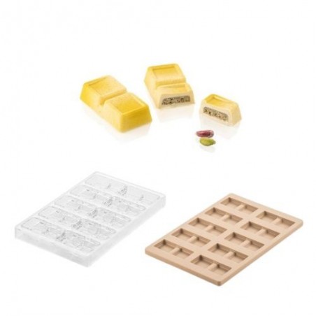 SILIKOMART MOULE A PRALINES TRITAN CH022 KIT BLOCCO B 7,5X3,8XH1,6CM + ICH022 MOULE SILICONE