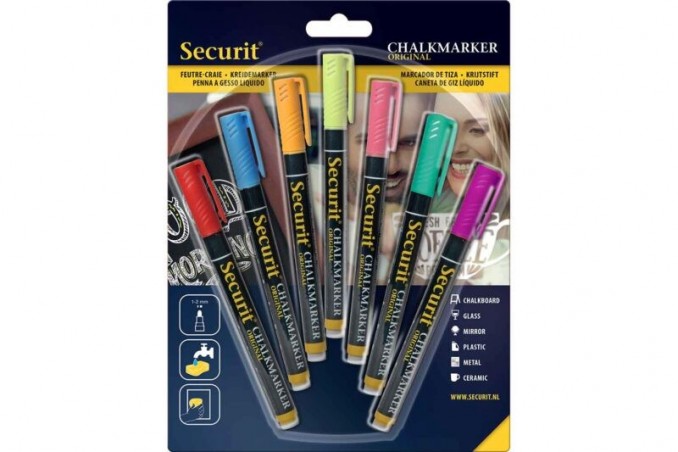 SECURIT SET 4 FEUTRES CRAIE 2-6MM COLORIS ASSORTIS