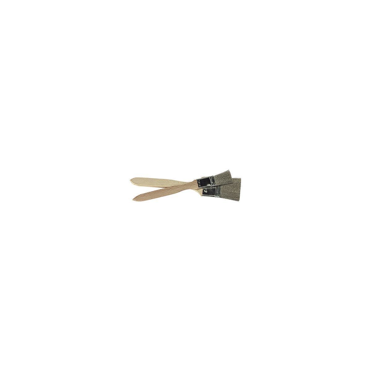 PINCEAU METALLIQUE POUR GRILL 6CM MANCHE BOIS