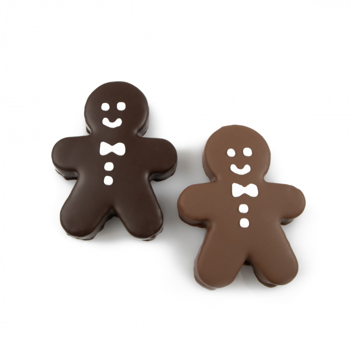 MALLOWS GINGERBREAD MEN MARSHMALLOW VANILLA DARK MILK CHOCOLATE ASS 6,6X8,5CM 40PCS ON ORDER