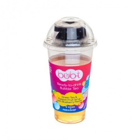 BUB-T GREEN TEA FLAVOURED WITH PASSION FRUIT AND BLUEBERRY PEARLS 460ML