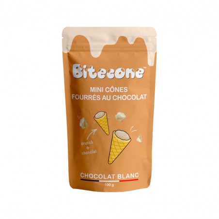 BITECONE MINI CONE FOURRE AU CHOCOLAT BLANC 30%  100GR