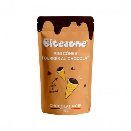 BITECONE MINI CONE FOURRE AU CHOCOLAT NOIR 50%  100GR