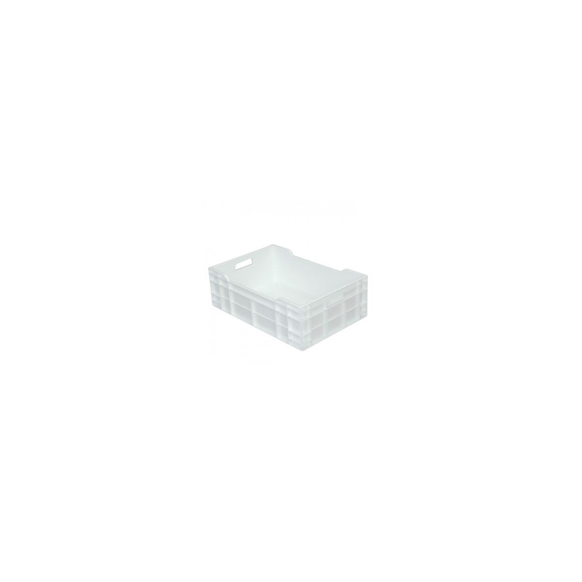 WHITE FULL CRATE 60X40CM 40L WITH HANDLES

