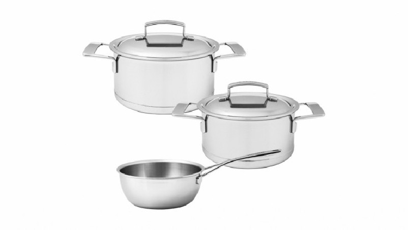 DEMEYERE SILVER 7 SET 3 PIÈCES MARMITE 18CM++ 20CM 3L + SAUTEUSE 20CM 2L