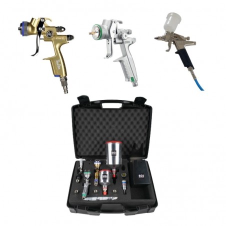 SGI CASE WITH 3 SPRAY GUNS FOR VARIOUS SPRAYING DELUXE PACK