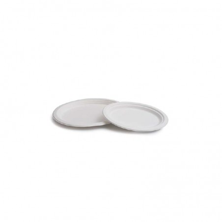 ASSIETTE OVALE PULPE DE CANNE BLANC 26X20CM 50PCS