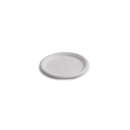 ASSIETTE RONDE PULPE DE CANNE BLANC Ø22CM 50PCS