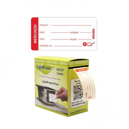 LABELFRESH PRO 250 WATER-SOLUBLE LABELS 3X6CM WEDNESDAY