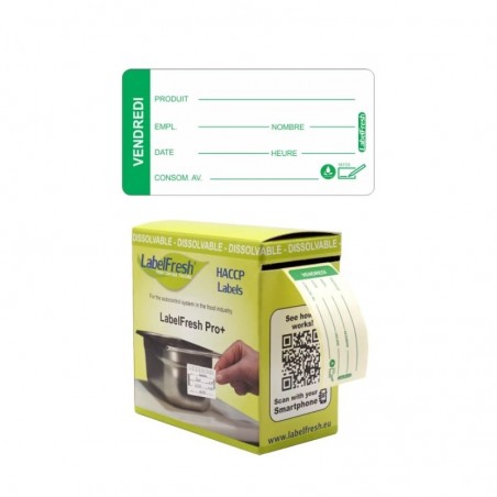 LABELFRESH PRO 250 WATER-SOLUBLE LABELS 3X6CM FRIDAY