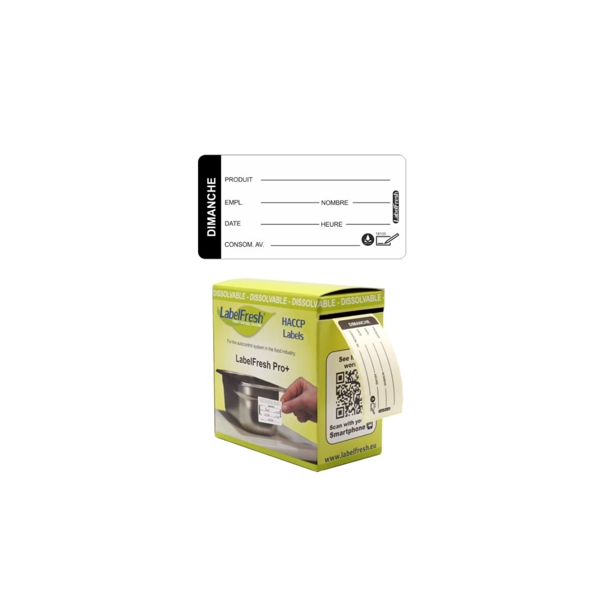 LABELFRESH PRO 250 WATER-SOLUBLE LABELS 3X6CM SUNDAY