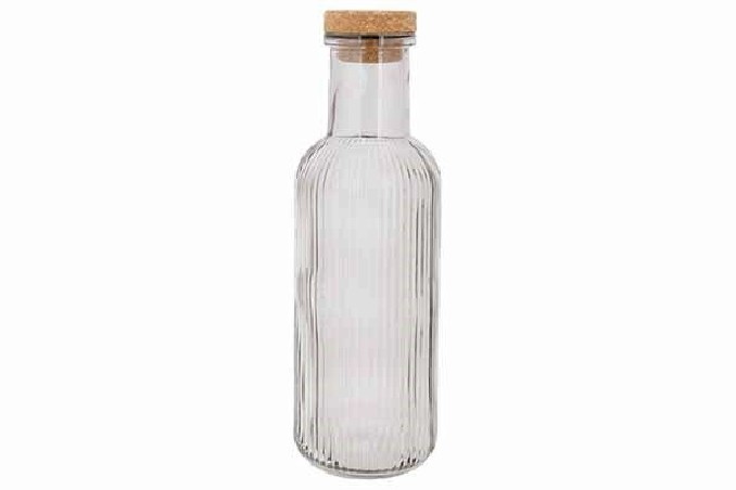 C&T RAYA BOTTLE GLASS GREY 1L A/CORK LIEGE 8.7xh27.8