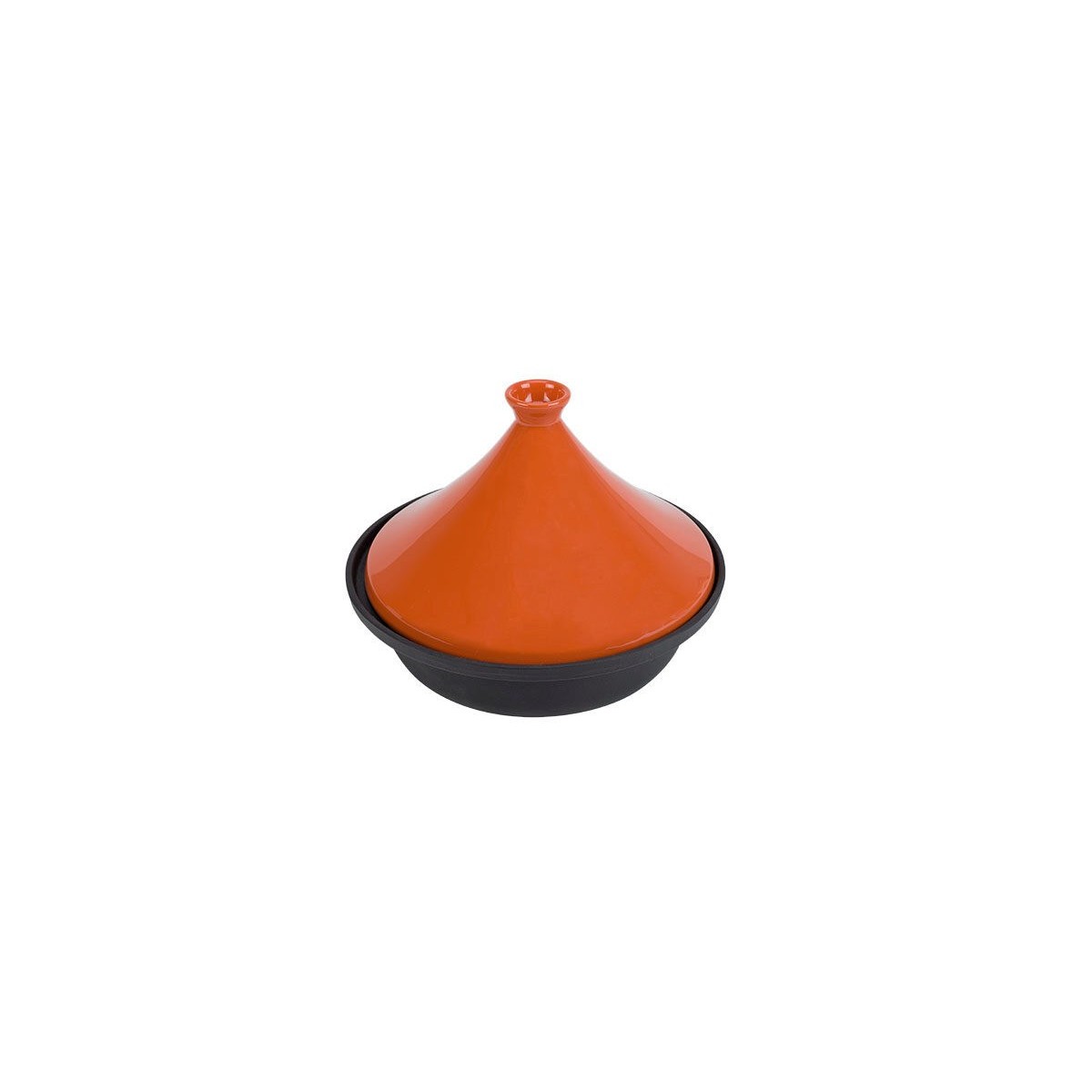 C&T TAJINE NOIR/ORANGE BASE FONTE 30CM TOUS FEUX