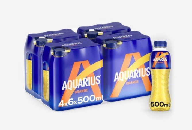 AQUARIUS  ORANGE  SPORT 24 X 50CL BOTTLE  TRAY