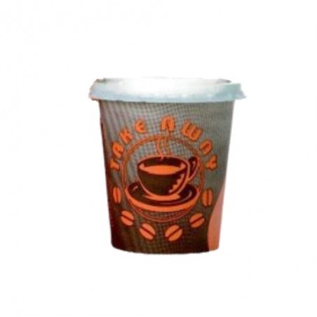 CARDBOARD COFFEE CUPS 220CC WITH LID 100PCS