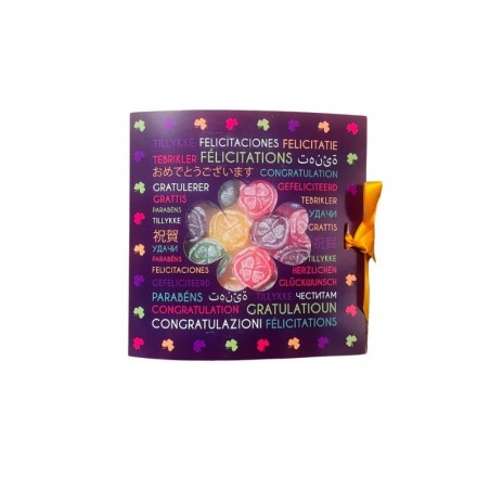 LUCKY SWEET ASSORTIMENT SNOEP 65GR KAART "GEFELICITEERD"