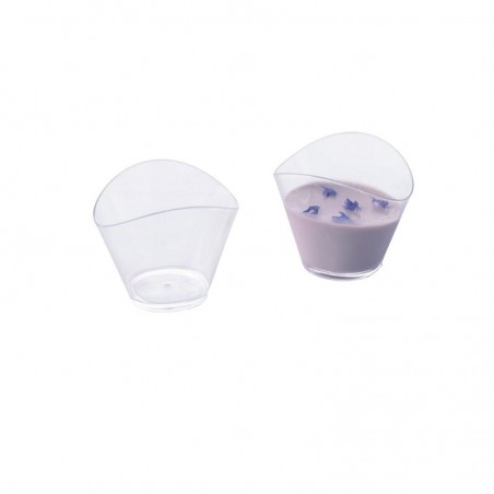 PLASTIC VERRINE WAVE 50ML 100PCS 6.4X4.6CM H5.3CM