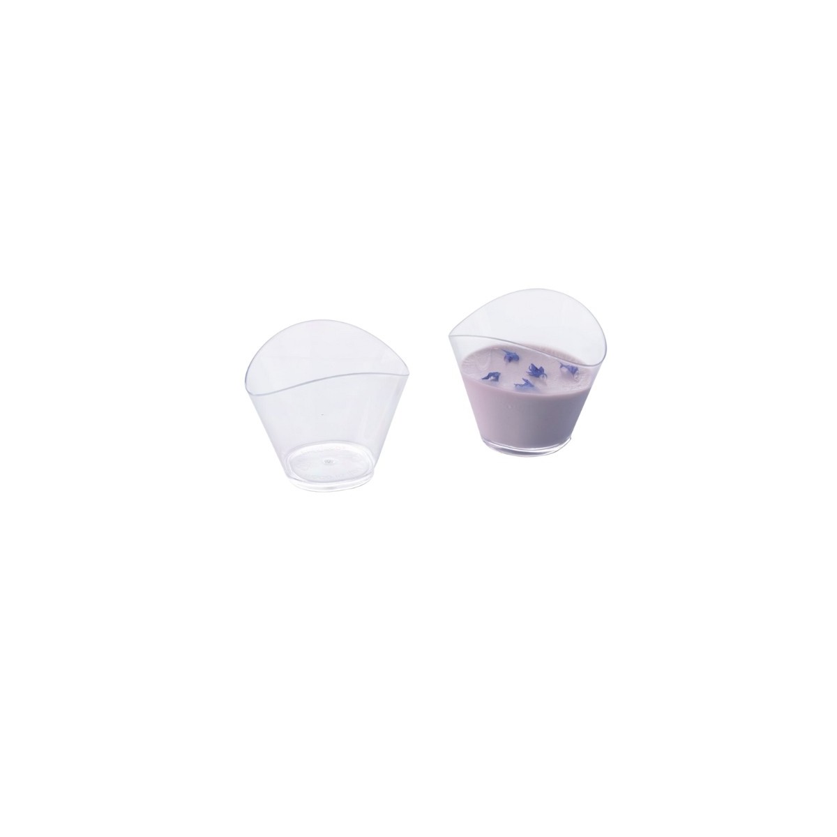 PLASTIC VERRINE WAVE 50ML 100PCS 6.4X4.6CM H5.3CM