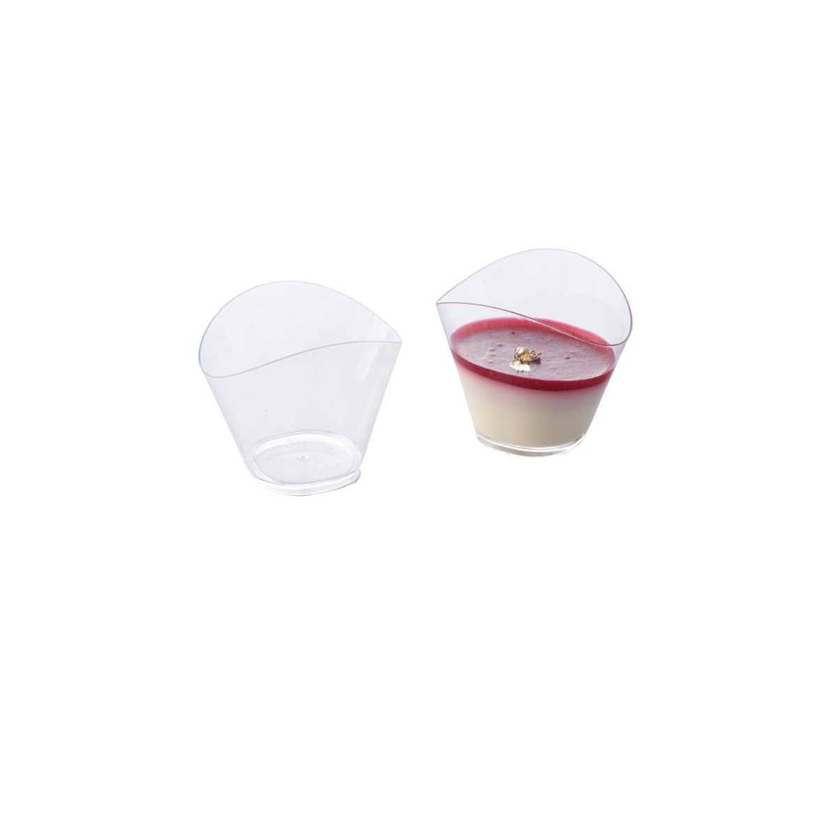 PLASTIC VERRINE WAVE 120ML 100PCS 8.5X6CM H7CM