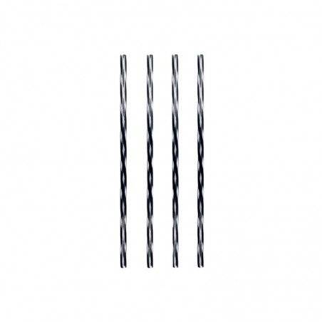 PP JUMBO COCKTAIL STRAWS 25CM BLACK AND TRANSPARENT 100PCS