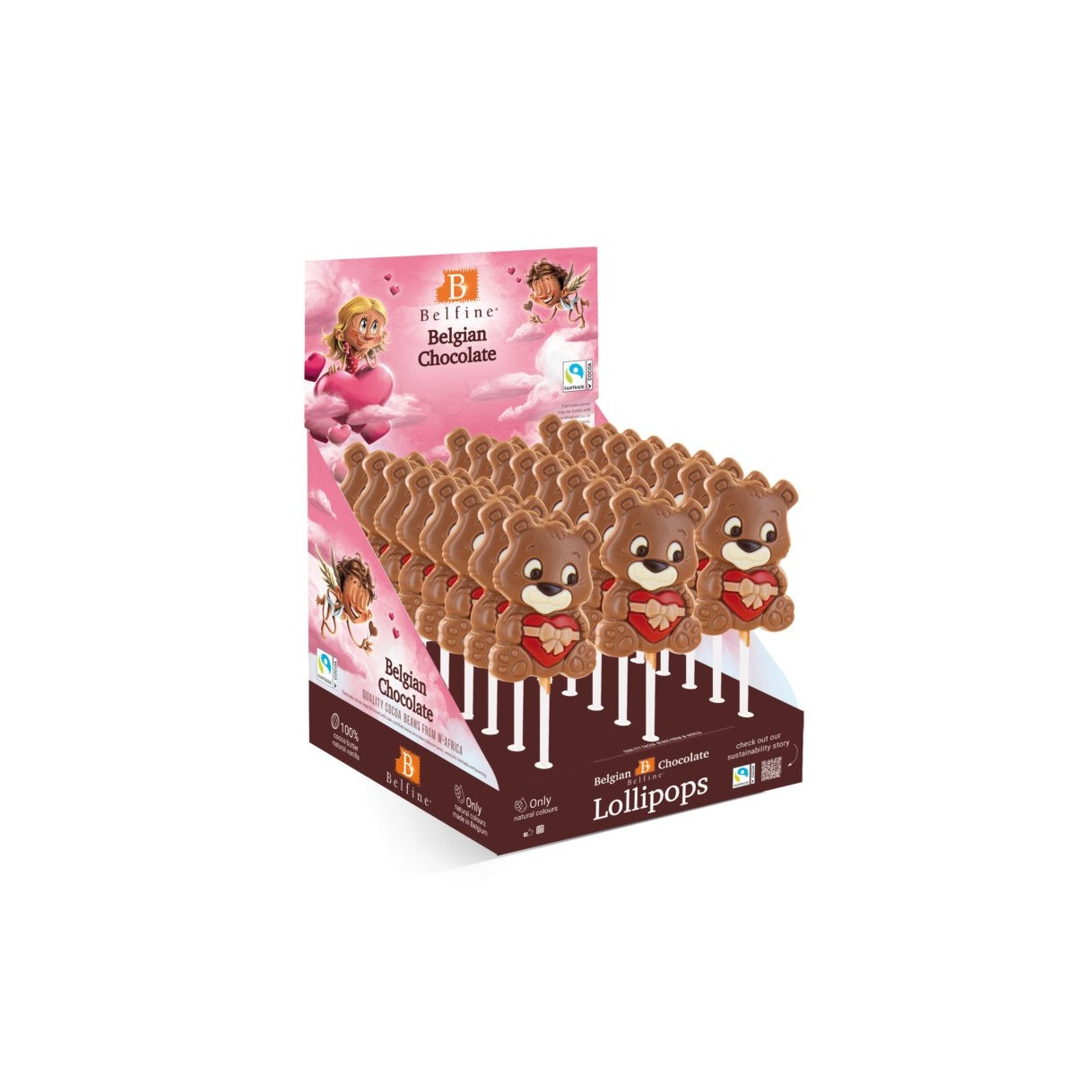 Liefde teddybeer lolly Romeo, gekleurde melk