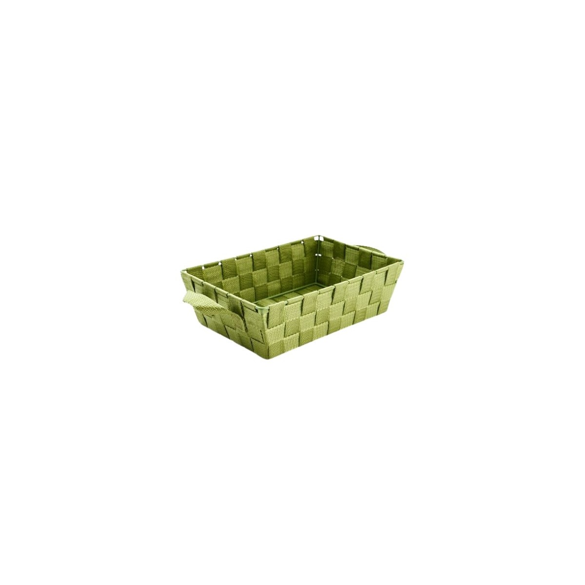 RECTANGULAR BASKET SM GREEN ROPE 28X19XH8CM