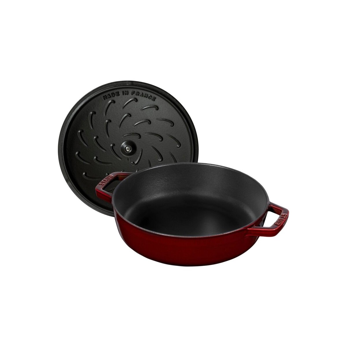 STAUB COCOTTE RONDE BORDEAU BASSE 28CM