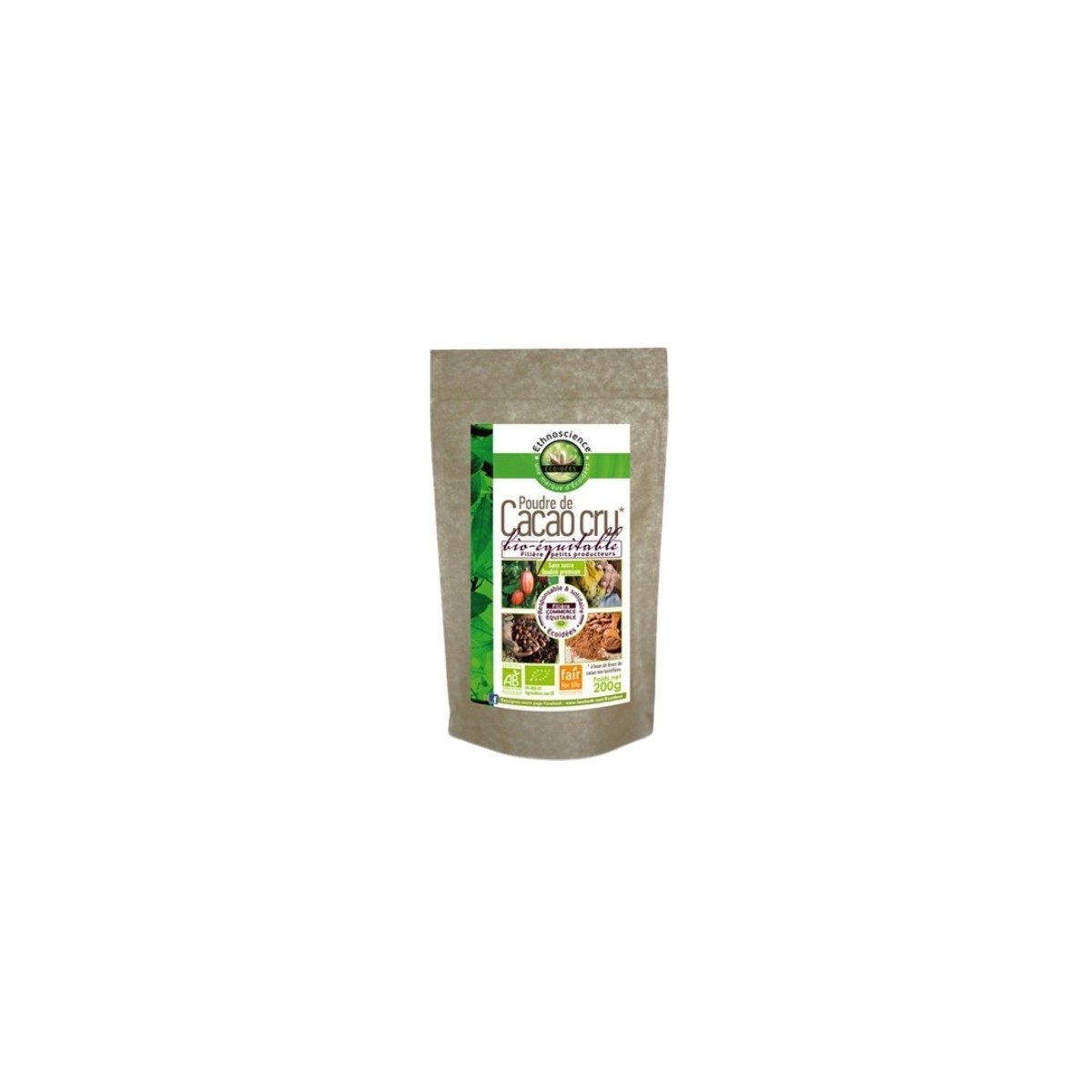 ECOIDEES POUDRE CACAO CRU BIO 200GR