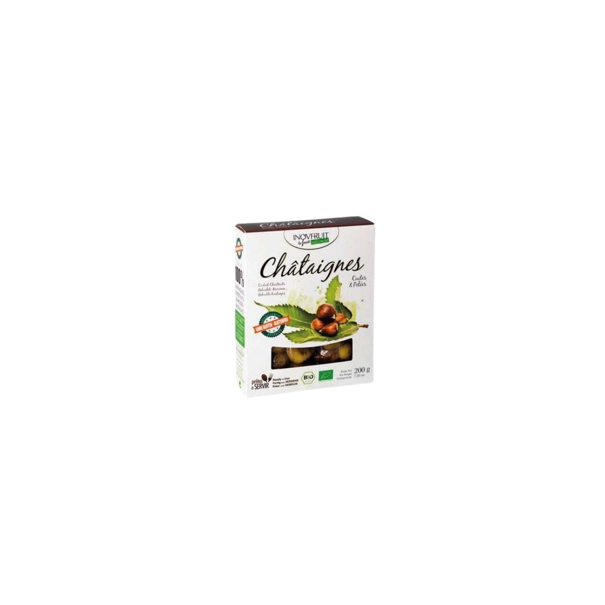 INOVFRUIT CHATAIGNES CUITES & PELEES BIO 200GR