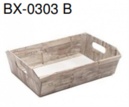 PANIER CARTON WOOD AVEC ANSES 34X26X8/9.5CM